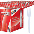 Genuine Joe Heavyweight White Plastic Forks, 40 / Carton, GJO0010430CT