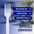 Genuine Joe Heavyweight White Plastic Forks, 40 / Carton, GJO0010430CT