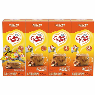 Nestle Professional Coffee mate Hazelnut Nondairy Liquid Creamer Singles, 4 / Carton, NES35180CT