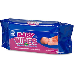 Royal Paper Baby Wipes Refill Pack, White, 12 / Carton, RPPRPBWUR80