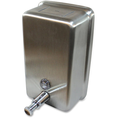 Genuine Joe Stainless Vertical Soap Dispenser, Stainless Steel, GJO85134