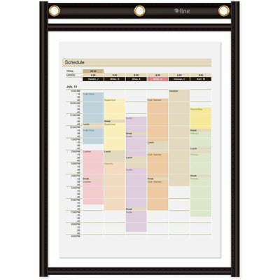 C-Line Heavy-Duty Super-Heavyweight Plus Stitched Shop Ticket Holders - 9" x 12", Black, 15 / Box, CLI50912