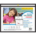 C-Line Horizontal Reusable Dry Erase Pocket, Black, 12 x 9, 1/EA, CLI40711
