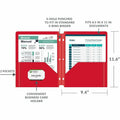 C-Line Letter Pocket Folder, Red, 8 1/2" Width x 11" Length, 25 / Box, CLI32934