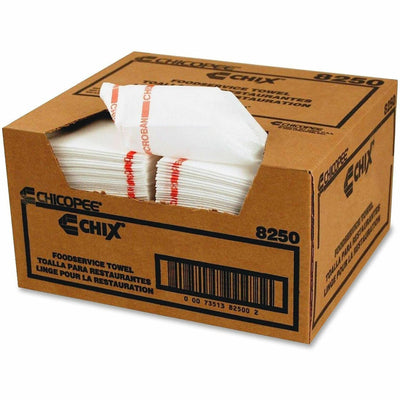 CHICOPEE Chix Reusable Food Service Towel, White, 150 / Carton, CHI8250