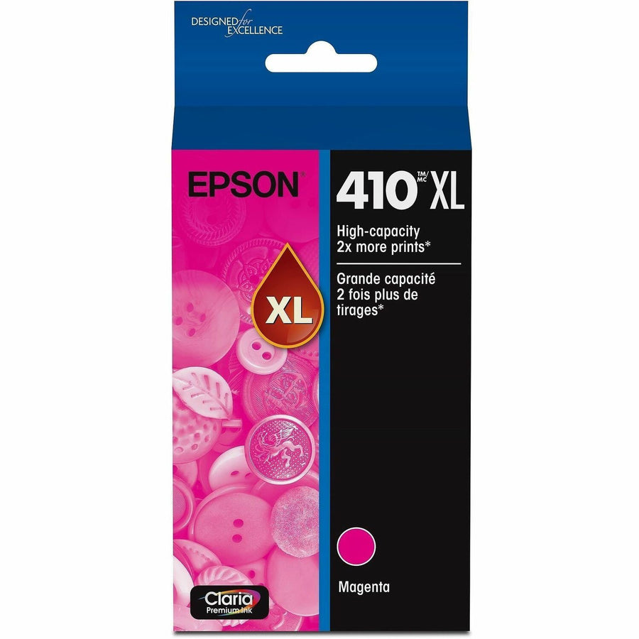 Epson 410XL, Magenta Ink Cartridge, High Capacity, Claria Premium, 1 / Pack, EPST410XL320S