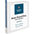Business Source Round-ring View Binder, White, 8 1/2" Width x 11" Length, 12 / Carton, BSN09953CT