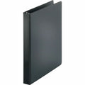 Business Source Basic Round-ring Binder, Black, 8 1/2" Width x 11" Length, 12 / Carton, BSN09976CT