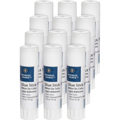 Business Source Glue Stick, White, 12 / Pack — view 1
