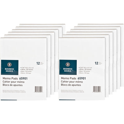 Business Source Plain Memo Pads, 4" x 6", 12 / Carton — view 1
