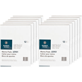 Business Source Plain Memo Pads, 4" x 6", 12 / Carton, BSN65901CT
