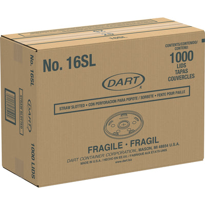 Dart Container Translucent Slotted Foam Cup Lids, 10 / Carton, DCC16SLCT