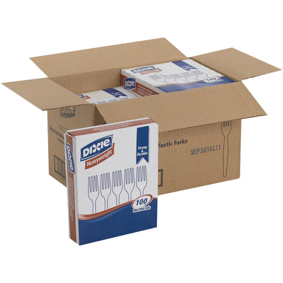 Georgia Pacific . Dixie Heavyweight Disposable Forks Grab-N-Go by GP Pro, White, 10 / Carton, DXEFH207CT