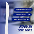 Genuine Joe Heavyweight Disposable Knives, White, 40 / Carton, GJO10431CT