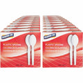 Genuine Joe Heavyweight Disposable Spoons, White, 40 / Carton, GJO10432CT