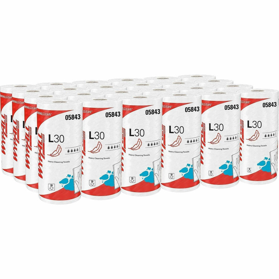Wypall GeneralClean L30 Heavy Cleaning Towels, White, Solvent Resistant, 24 / Carton, KCC05843CT