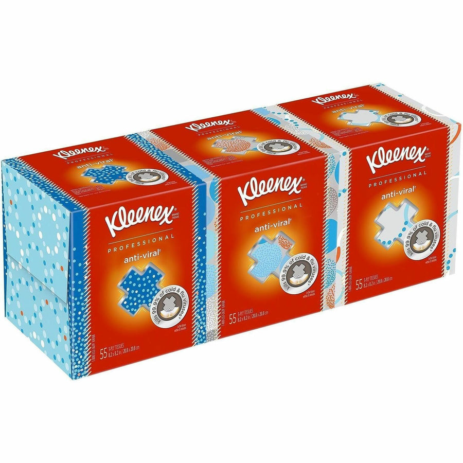 Kleenex Professional Anti-Viral Facial Tissue, White, Paper, Pre-moistened, 4 / Carton, KCC21286CT