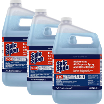 Procter & Gamble Spic and Span 3-in-1 All-Purpose Glass Cleaner, Light Blue, 3 / Carton, PGC58773CT