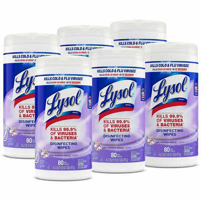 Reckitt Benckiser plc Lysol Early Morning Breeze Disinfecting Wipes, White, 6 / Carton, RAC89347CT