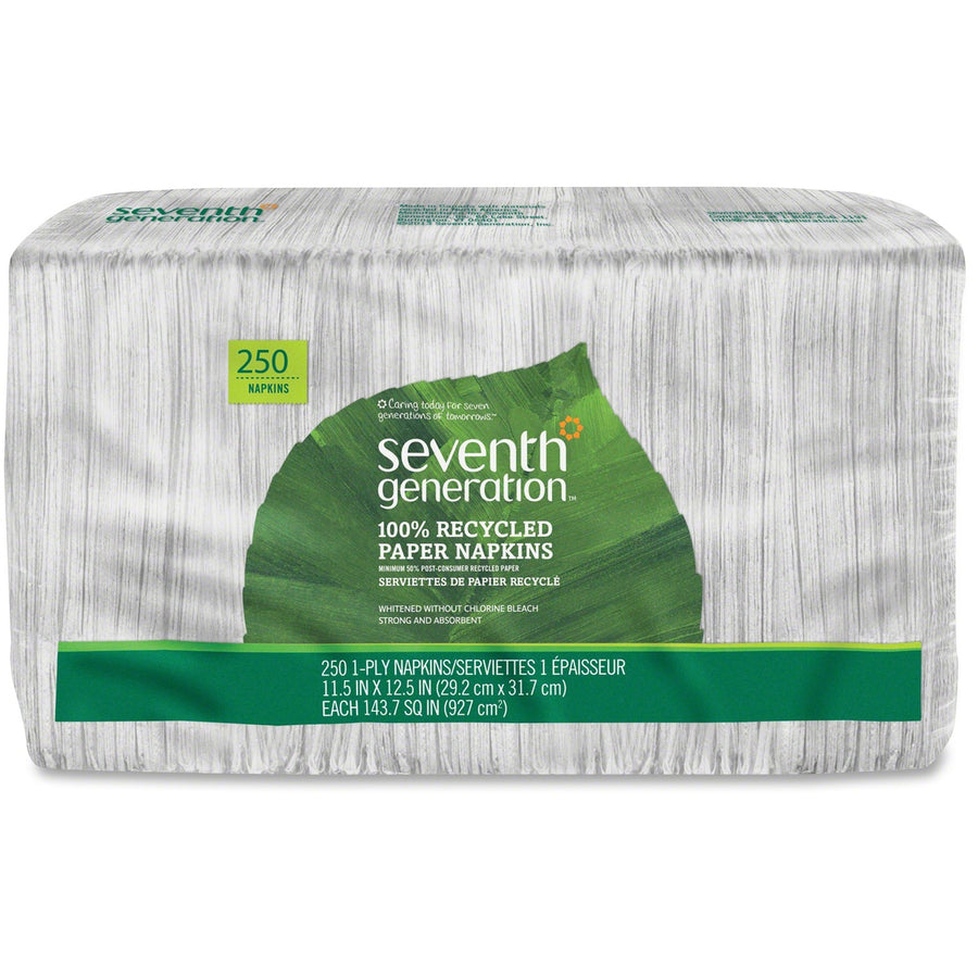 Seventh Generation 100% Recycled Paper Napkins, White, 12 / Carton, SEV13713CT