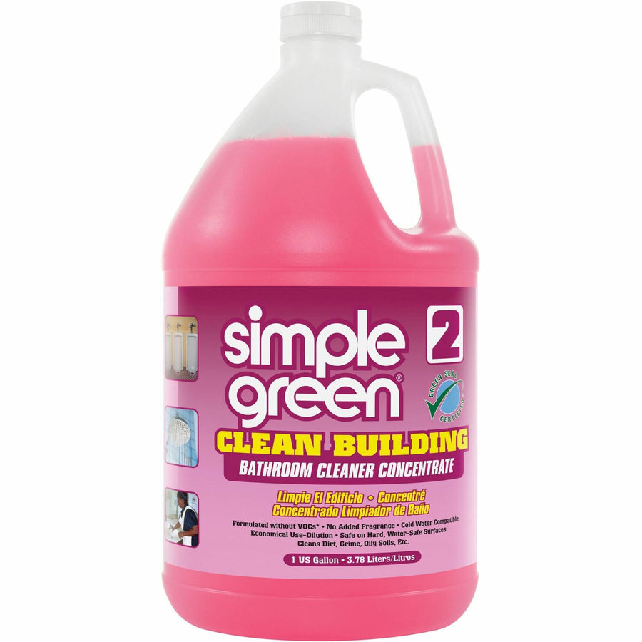 Simple Green Clean Building Bathroom Cleaner, Pink, Fragrance-free, 2 / Carton, SMP11101CT