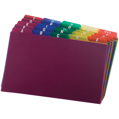 Oxford A-Z Poly Filing Index Cards, Assorted, 25 / Set, OXF73155