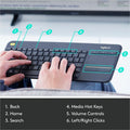 Logitech K400 Plus Touchpad Wireless Keyboard, Black, 1, LOG920007119