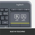 Logitech K400 Plus Touchpad Wireless Keyboard, Black, 1, LOG920007119