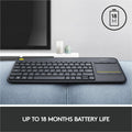 Logitech K400 Plus Touchpad Wireless Keyboard, Black, 1, LOG920007119