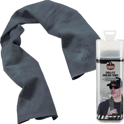 Tenacious Ergodyne Evaporative Cooling Towel, Gray, EGO12438
