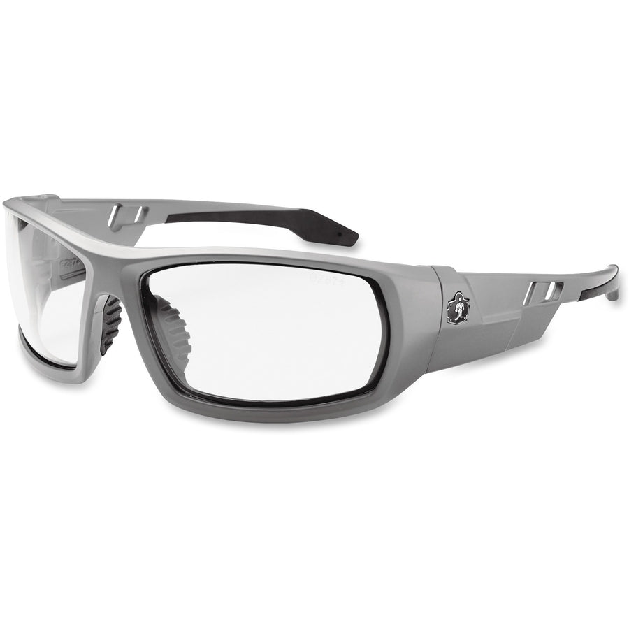 Ergodyne Fog-Off Clear Lens/Gray Frame Safety Glasses, Skullerz, EGO50103