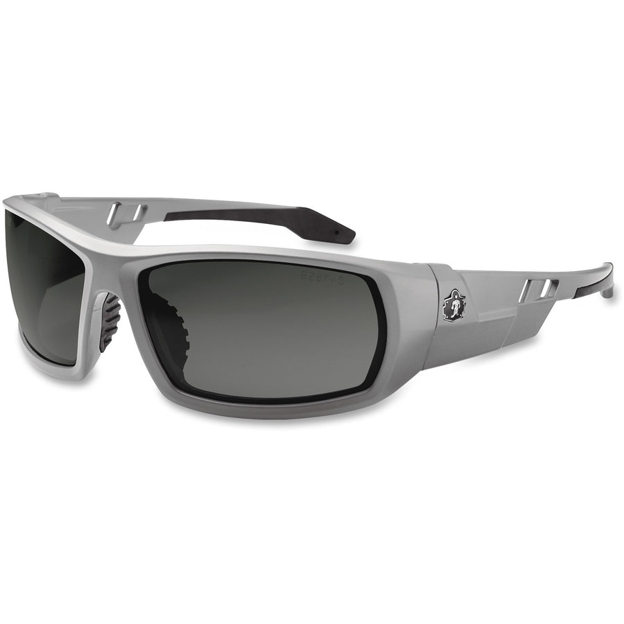 Ergodyne Fog-Off Smoke Lens/Gray Frame Safety Glasses, Skullerz, EGO50133