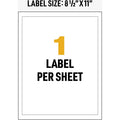 Avery UltraDuty Warning Label, White, 500 / Box, AVE60507