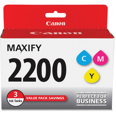 Canon PGI-2200 CMY Original Standard Yield Inkjet Ink Cartridge - Cyan, Magenta, Yellow - 3 / Pack, CNMPGI-2200CMY