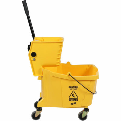 Genuine Joe 35-quart Side Press Mop Bucket & Wringer Combo, Yellow, GJO02347