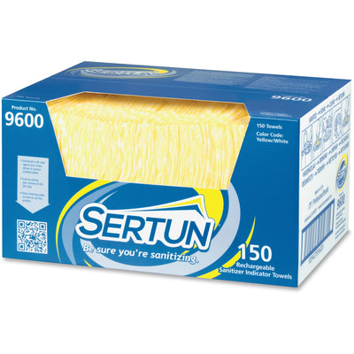 ITW Pro Sertun Rechargeable Sanitizer Indicator Towels, Yellow, 150 / Carton, ITW9600