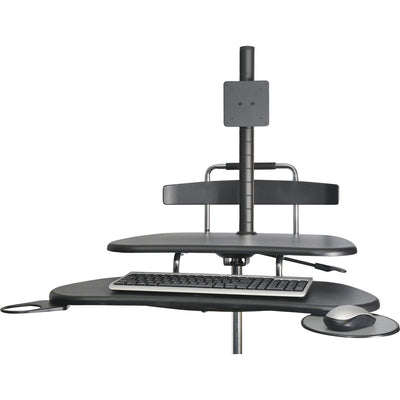 Kantek Mobile Height Adjustable Computer Workstation w/ LCD Mount, Black, KTKSTS240