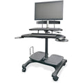 Kantek Mobile Height Adjustable Computer Workstation w/ LCD Mount, Black, KTKSTS240