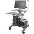 Kantek Mobile Height Adjustable Computer Workstation w/ LCD Mount, Black, KTKSTS240