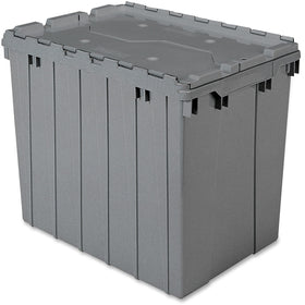 Akro-Mils / Myers Attached Lid Storage Container, Gray, AKM39170GREY