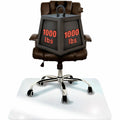 Floortex Heavy-Duty Glass Chair Mat for Hard Floors & Carpets - 40" x 53", Crystal Clear, FLR124053EG