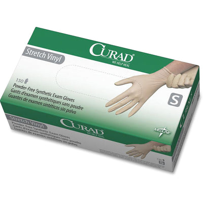 Medline Powder-free Stretch Vinyl Exam Gloves, Cream, 150 / Box, MII6CUR9224