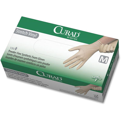 Medline Powder-free Stretch Vinyl Exam Gloves, Cream, 150 / Box, MII6CUR9225
