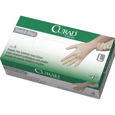 Medline Powder-free Stretch Vinyl Exam Gloves, Cream, 150 / Box, MII6CUR9226