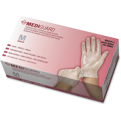 Medline MediGuard Vinyl Non-sterile Exam Gloves, Clear, 150 / Box, MII6MSV512