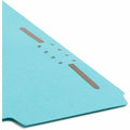 Smead SuperTab 1/3 Tab Cut Letter Recycled Fastener Folder, Aqua, 8 1/2" Width x 11" Length, 24 / Pack, SMD11974