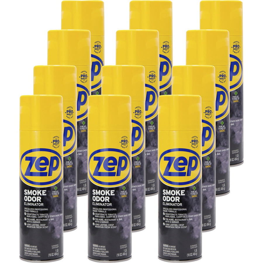 Zep Professional Strength Smoke Odor Eliminator, Odor Neutralizer, 12 / Carton, ZPEZUSOE16CT