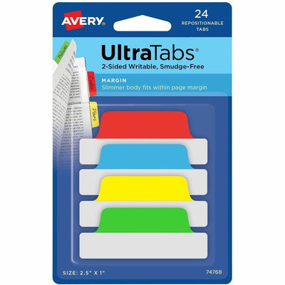 Avery 2-sided Writable Margin Ultra Tabs, Blue, 24 / Pack — view 1