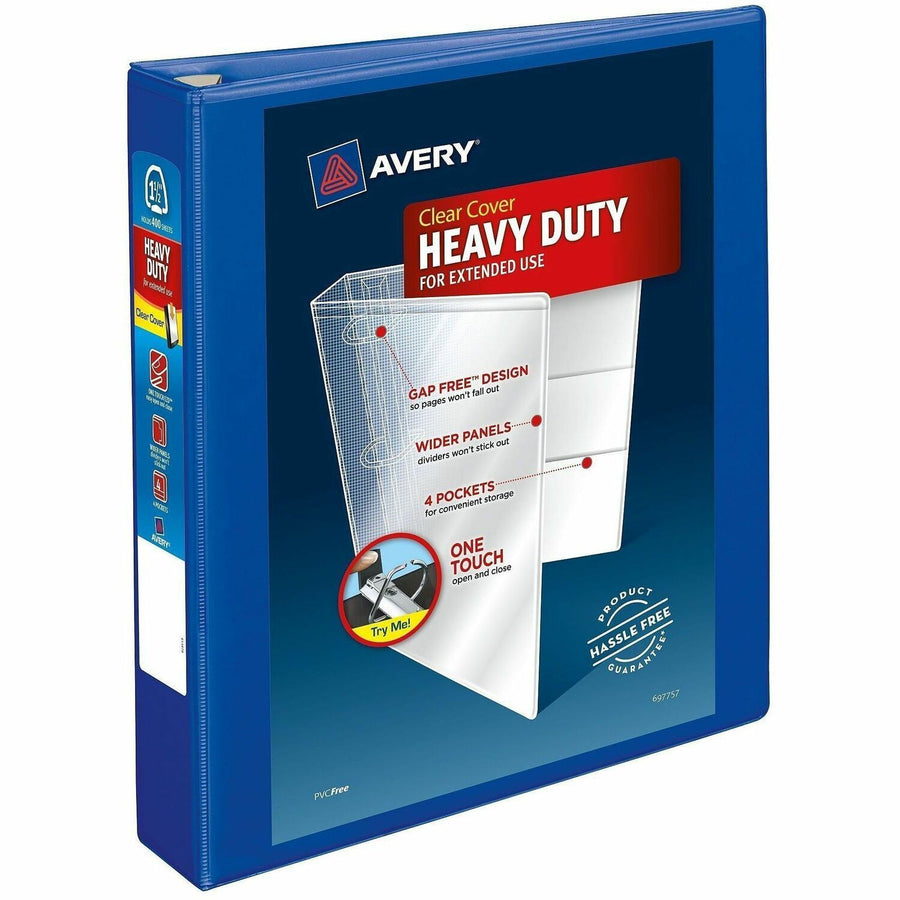 Avery Heavy-Duty View Binders - Locking One Touch EZD Rings, Pacific Blue, 8 1/2" Width x 11" Length, 12EA/CT — view 1