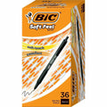 BIC SoftFeel Retractable Ball Pens, 36 / Box, BICSCSM361BK